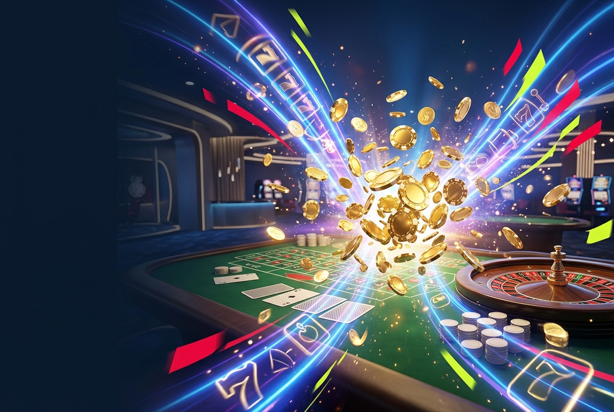 Promotional hero visual showcasing the welcome offer experience